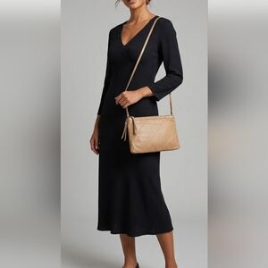 Vintage Karnig Mann Classic Women's Crossbody Bag in Beige